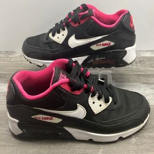 Nike Air Max 90 LTR GS Black White Hyper Pink Sneakers 833340-002 Kids 4.5Y
